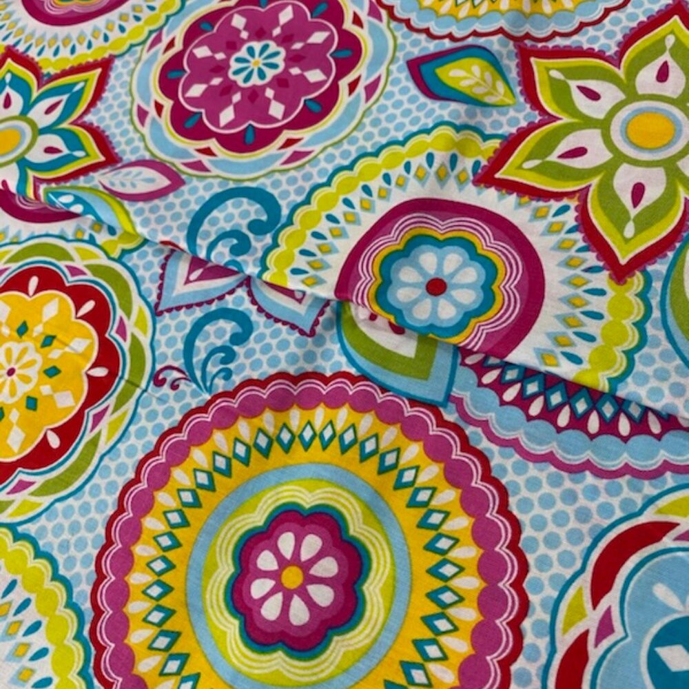 NEW Fabric BTY OOP Cotton Multi Floral Mosaic B45-BOB-P01 Brother Sister Design